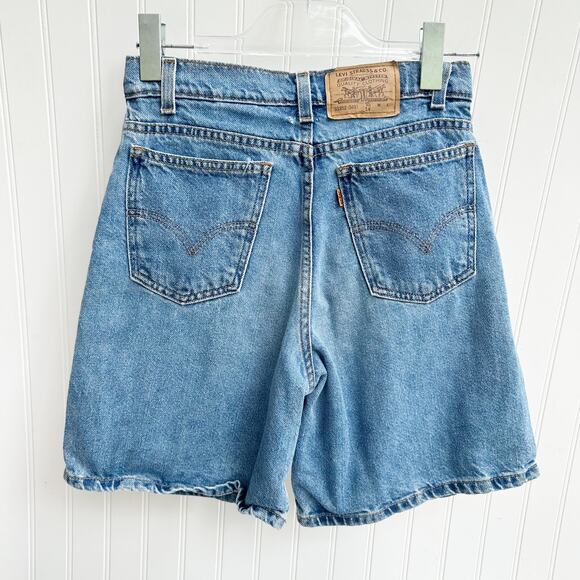 Levi’s Vintage Orange Tab High Rise Denim Shorts 90s Boyfriend Jean Cotton 26 - Picture 2 of 9